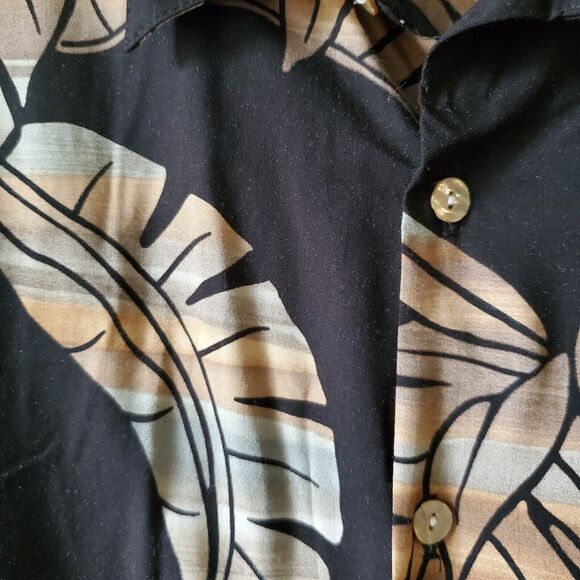 Tori Richard Mens Hawaiian Palm Short Sleeve 100% Viscos Lawn Surf Luau Shirt L - Picture 4 of 13
